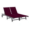 Image de Chaise longue de jardin 2 places avec coussin Gris Acacia