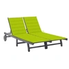 Image de Chaise longue de jardin 2 places avec coussin Gris Acacia