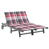 Image de Chaise longue de jardin 2 places avec coussin Gris Acacia