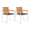Image de Chaises de jardin avec coussins lot de 2 Acacia solide et acier3061488