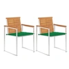 Image de Lot de 2 chaise H. 85 cm non pliable exterieur en acacia vert