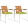 Image de Lot de 2 chaise en acacia non pliable exterieur H. 85 cm gris