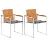 Image de Chaises de jardin avec coussins lot de 2 Acacia solide et acier