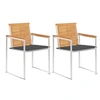 Image de Chaises de jardin avec coussins lot de 2 Teck solide et acier3061515