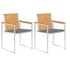 Image de Chaises de jardin avec coussins lot de 2 Teck solide et acier
