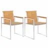Image de Chaises de jardin avec coussins lot de 2 Teck solide et acier3061518