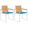 Image de Lot de 2 chaise exterieur non pliable en teck H. 85 cm bleu