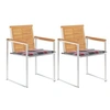 Image de Lot de 2 chaise exterieur non pliable H. 85 cm en teck gris
