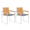 Image de Chaises de jardin avec coussins lot de 2 Teck solide et acier3061529