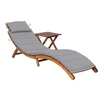 Image de Chaise longue de jardin avec table et coussin Bois d acacia