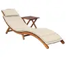 Image de Chaise longue de jardin avec table et coussin Bois d acacia