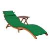 Image de Chaise longue de jardin avec table et coussin Bois d acacia