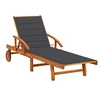Image de Lot de a l'unite chaise longue L. 200 cm gris H. 30 cm en acacia non empilable non pliable