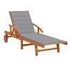 Image de Chaise longue de jardin avec coussin Bois d acacia solide