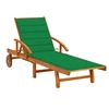 Image de Chaise longue de jardin avec coussin Bois d acacia solide