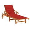 Image de Chaise longue L. 200 cm H. 85 cm rouge en acacia non empilable non pliable