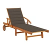 Image de Chaise longue L. 200 cm H. 30 cm en acacia marron non pliable