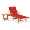 Image de Chaise longue de jardin avec table et coussin Bois d'acacia3061623
