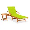 Image de Chaise longue de jardin avec table et coussin Bois d acacia