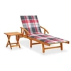 Image de Chaise longue de jardin avec table et coussin Bois d acacia