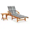 Image de Chaise longue de jardin avec table et coussin Bois d'acacia3061631