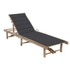 Image de Chaise longue L. 200 cm gris en bambou H. 30 cm non empilable non pliable