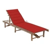 Image de Chaise longue rouge L. 200 cm H. 87 cm en bambou non pliable