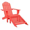 Image de Chaise H. 88.5 cm empilable non pliable en bois exterieur rouge