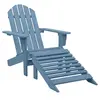 Image de Chaise H. 88.5 cm non pliable en bois exterieur bleu