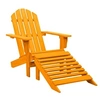 Image de Chaise de jardin Adirondack avec pouf bois de sapin orange
