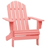 Image de Chaise exterieur non pliable en bois massif H. 89.5 cm rose