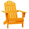 Image de Chaise exterieur non pliable en bois massif H. 89.5 cm orange