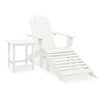 Image de Chaise de jardin Adirondack avec pouf et table Sapin Blanc