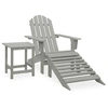 Image de Chaise de jardin Adirondack avec pouf et table Sapin Gris