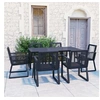 Image de Ensemble à manger d extérieur 7 pcs Rotin PVC Noir