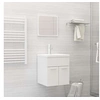 Image de Ensemble de meubles de bain 2 pcs Blanc brillant Aggloméré