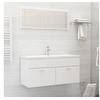 Image de Ensemble de Meubles de Salle de Bain 2pcs, Meuble-lavabo avec Miroir, Armoire de Rangement Toilette Maison Intérieur, Blanc Bois d'Ingénierie
