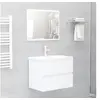 Image de Ensemble de meubles salle de bain 2 pcs blanc bois d ingénierie