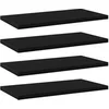 Image de Wandschappen 4 st 40x20x1,5 cm bewerkt hout zwart805140