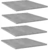 Image de Panneaux de Bibliothèque 4 pcs, Etagère Murale Flottante, Plaque d'Etagère de Rangement Salon Intérieur, Gris Béton Bois d'Ingénierie