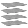 Image de Panneaux de Bibliothèque 4 pcs, Etagère Murale Flottante, Plaque d'Etagère de Rangement Salon Intérieur, Gris Béton Bois d'Ingénierie