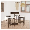 Image de Ensemble bar de jardin 5 pcs et coussins Résine tressée Marron