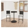 Image de Ensemble de bar - - 3 pcs - Résine tressée - Noir - Confortable et résistant aux intempéries