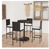 Image de 5-delige Tuinbarset met kussens poly rattan zwart3064766