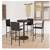 Image de Ensemble de bar de jardin 5 pcs Résine tressée Noir