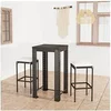 Image de 3-delige Tuinbarset met kussens poly rattan zwart3064775