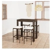 Image de Meuble de bar de jardin 5 pcs et coussins Résine tressée Marron