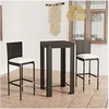 Image de 3-delige Tuinbarset met kussens poly rattan zwart3064792