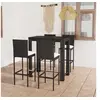 Image de 5-delige Tuinbarset met kussens poly rattan zwart3064796