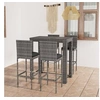 Image de Ensemble de bar d extérieur 5 pcs coussins Résine tressée Gris